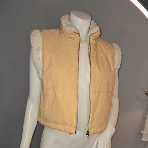 Thread & Supply Cream Lightweight Vest with High Collar and Cozy Lining Size S